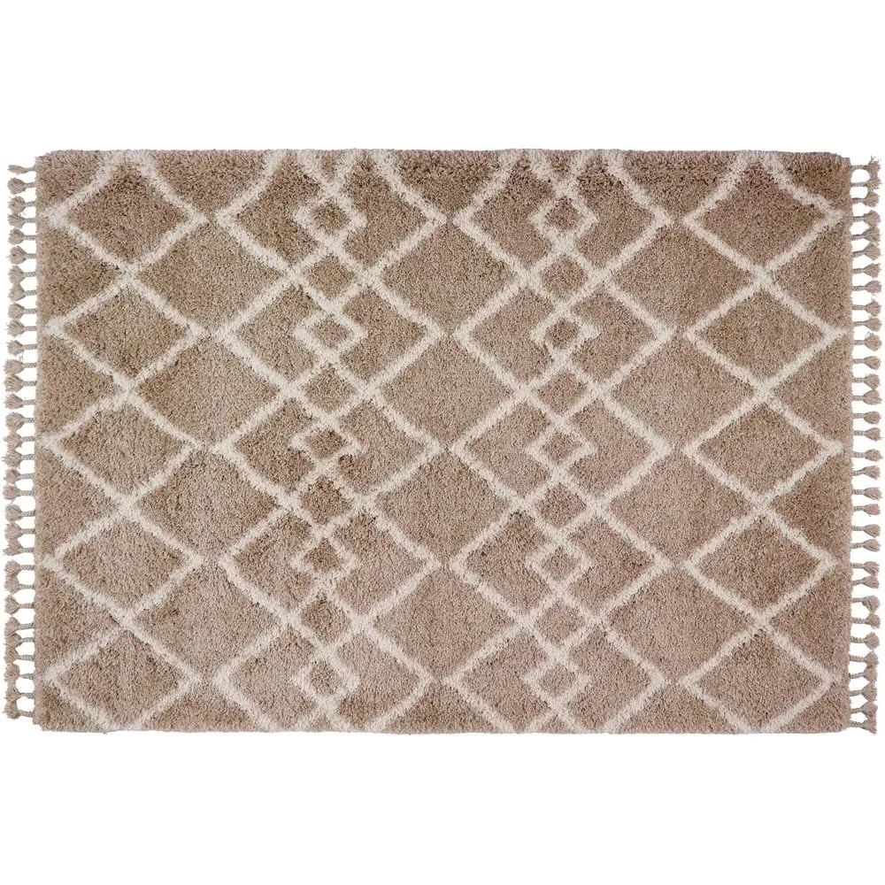 Morocco Shaggy Rug - Beige, Polypropylene image