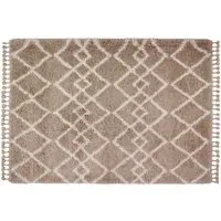 Morocco Shaggy Rug - Beige, Polypropylene