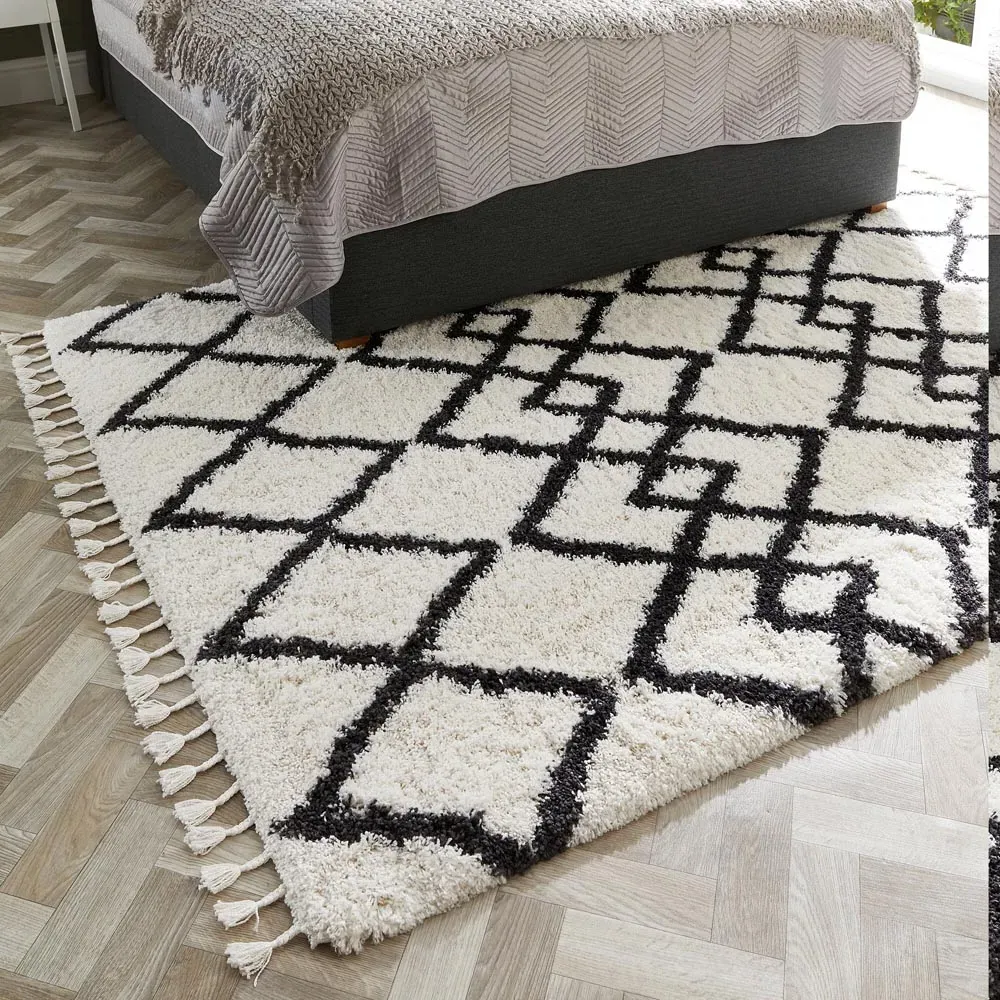 Morocco Shaggy Rug - Ivory, Polypropylene