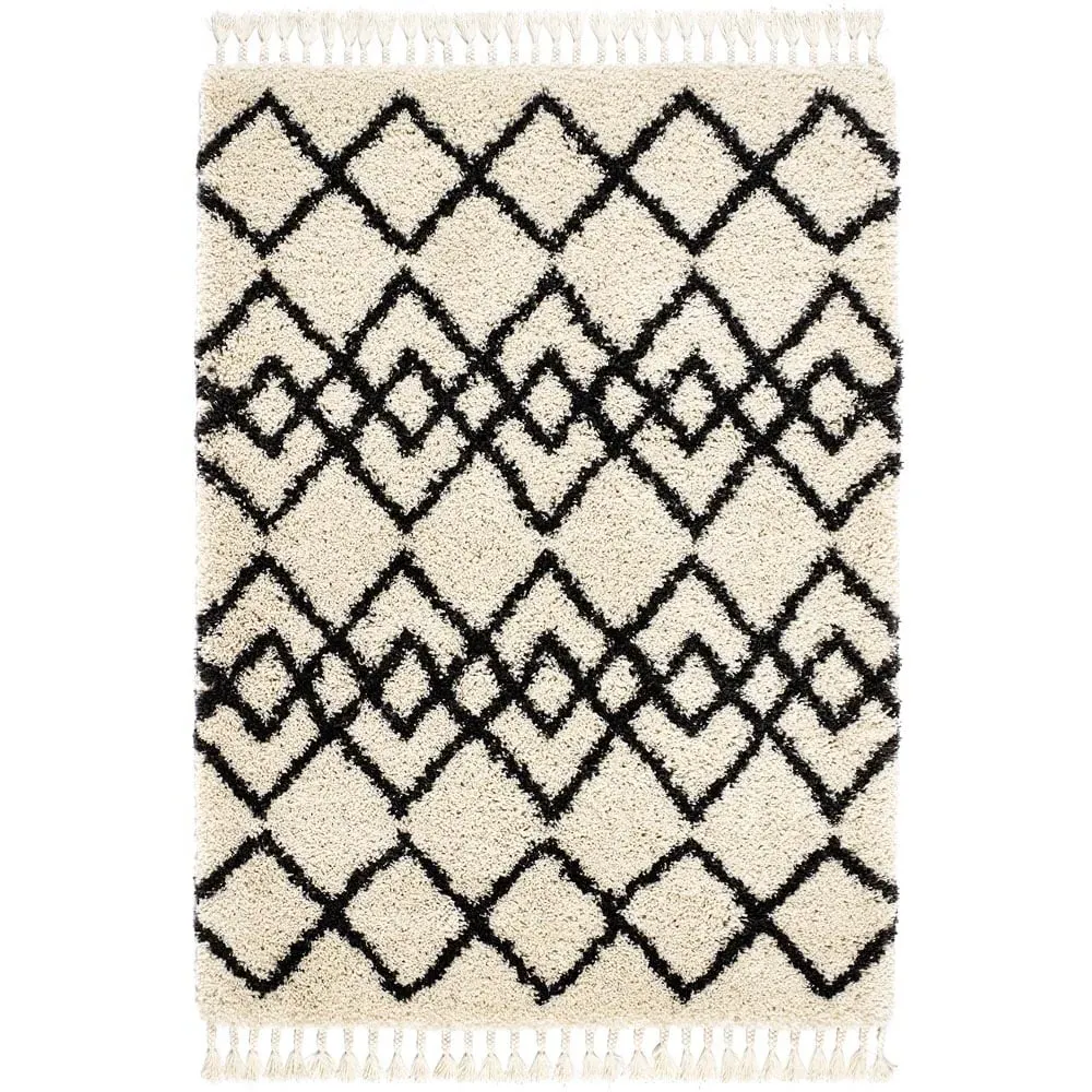 Morocco Shaggy Rug - Ivory, Polypropylene
