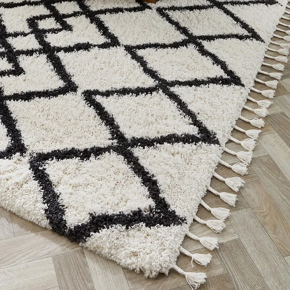 Morocco Shaggy Rug - Ivory, Polypropylene