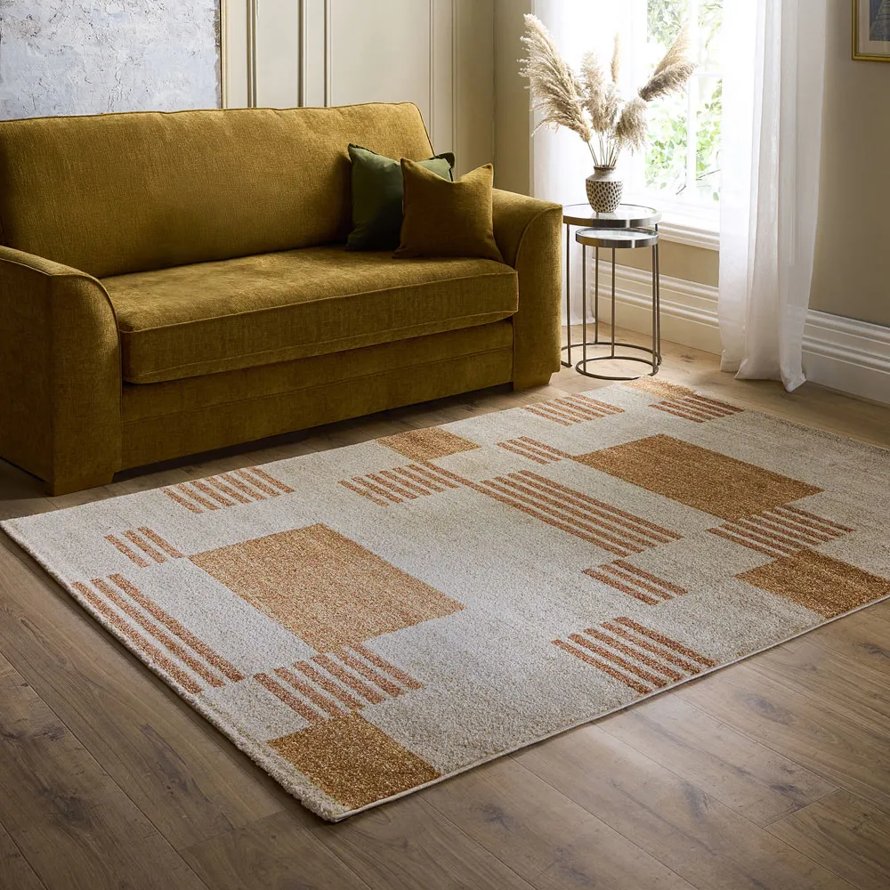 Nomad Block Rug - Orange, Polypropylene
