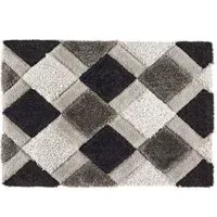 3D Geo Shaggy Carved Rug - Grey, Polyester