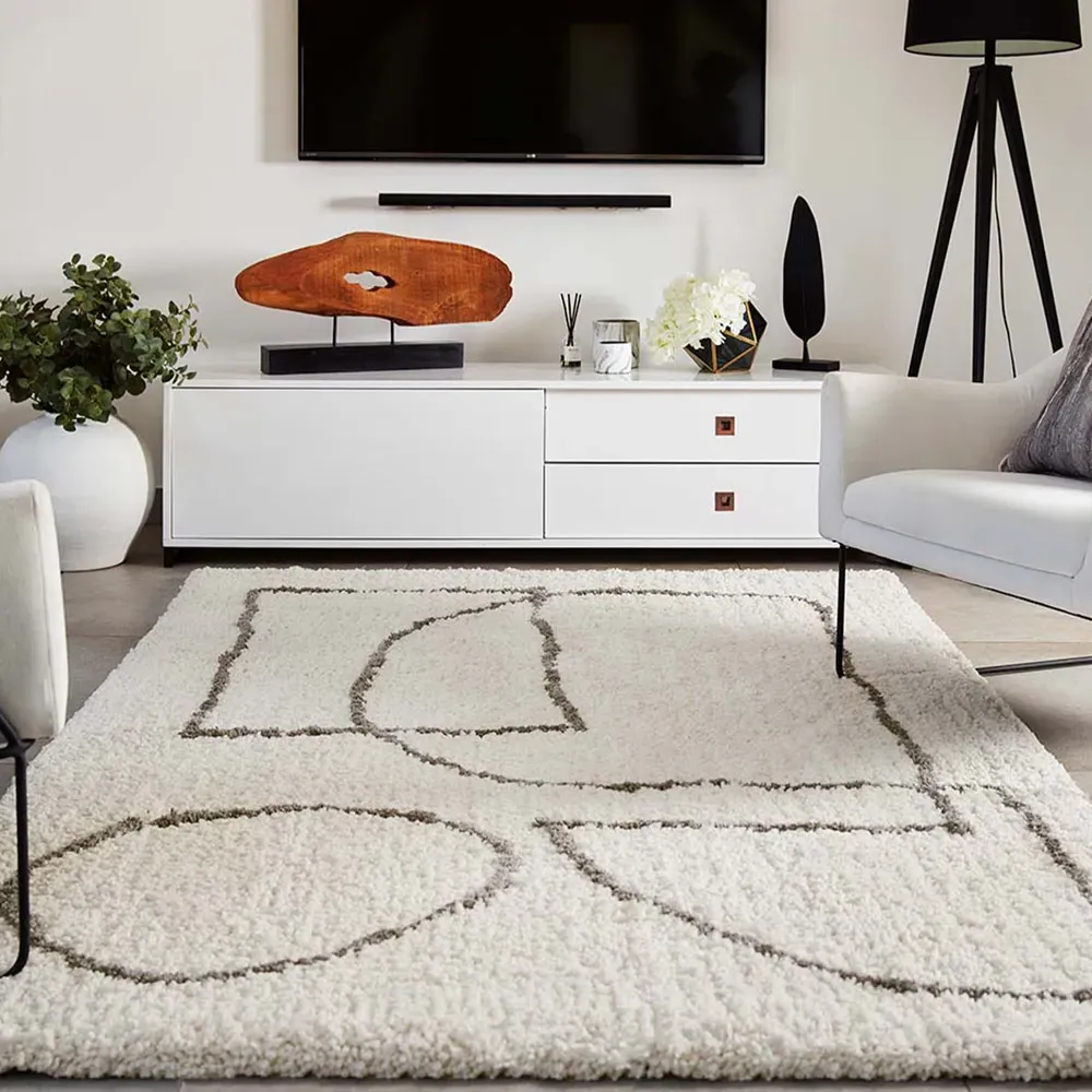 Artisan Picasso Rug - White, Micro Polyester