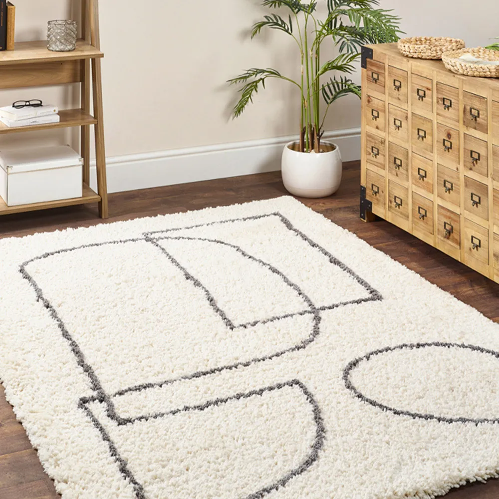 Artisan Picasso Rug - White, Micro Polyester