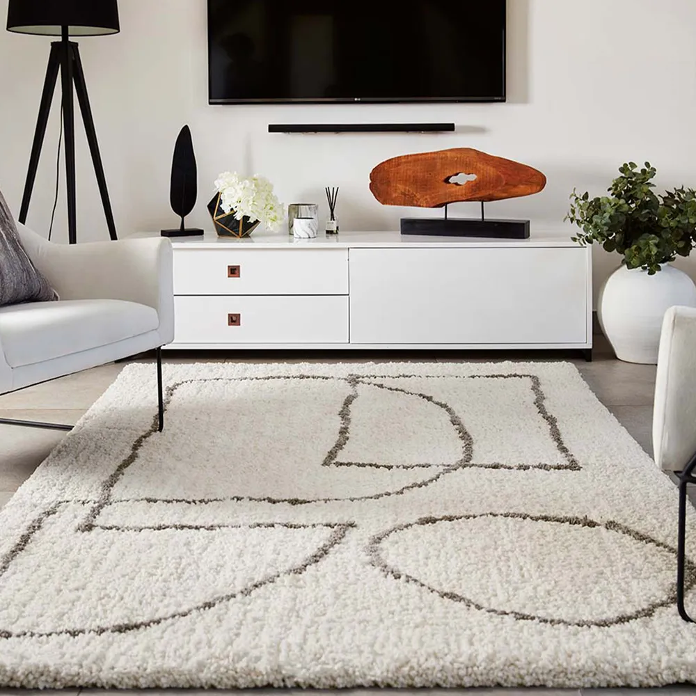 Artisan Picasso Rug - White, Micro Polyester