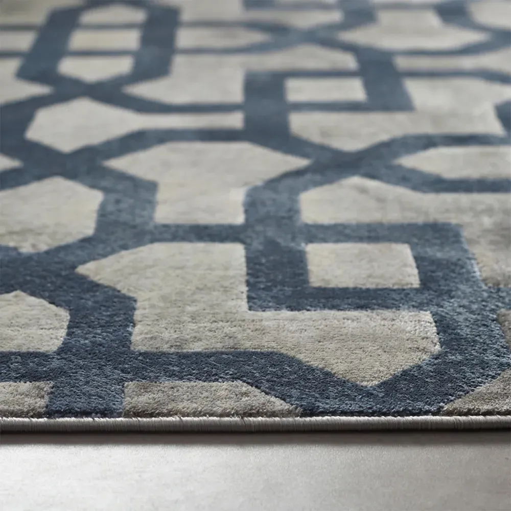 Avanti Geometric Rug - Grey, Polypropylene