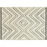 Berber Mono Geometric Rug 160x230cm - Cream, Black