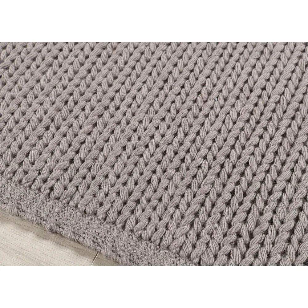 Cable Rug - Warm Grey, Wool
