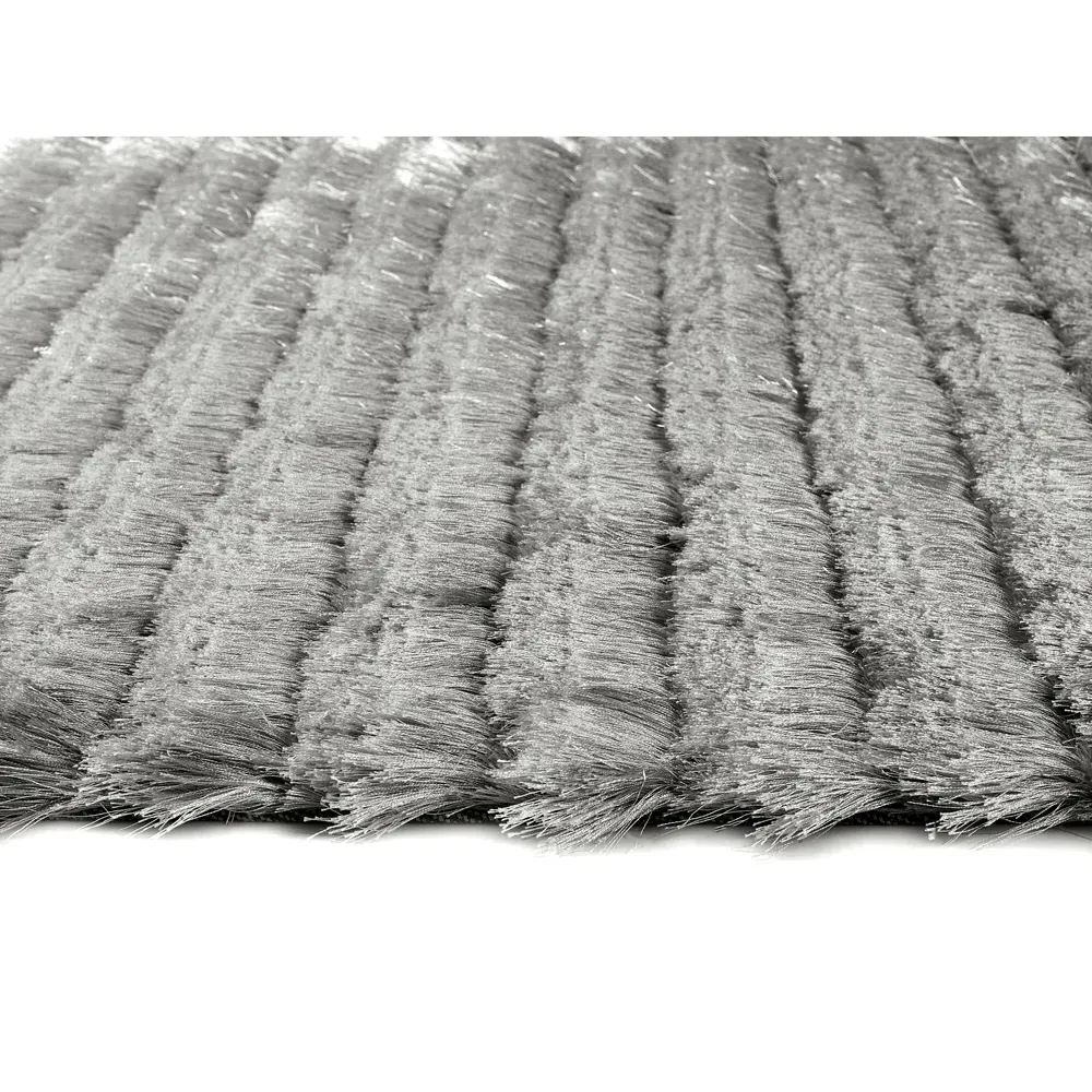 Carved Glamour Rug 160x230cm - Silver, Polyester