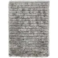 Carved Glamour Rug 160x230cm - Silver, Polyester