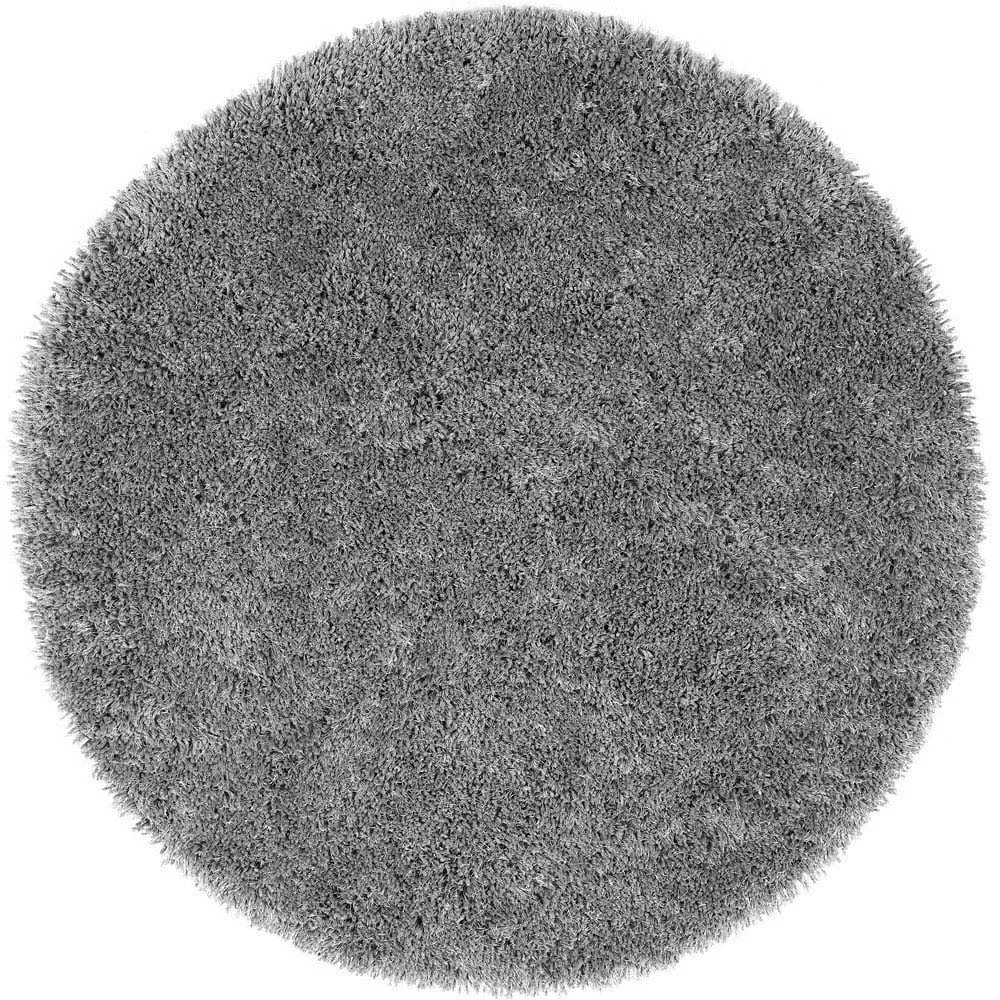 Chicago New Round Shaggy Rug - Grey, Polyester