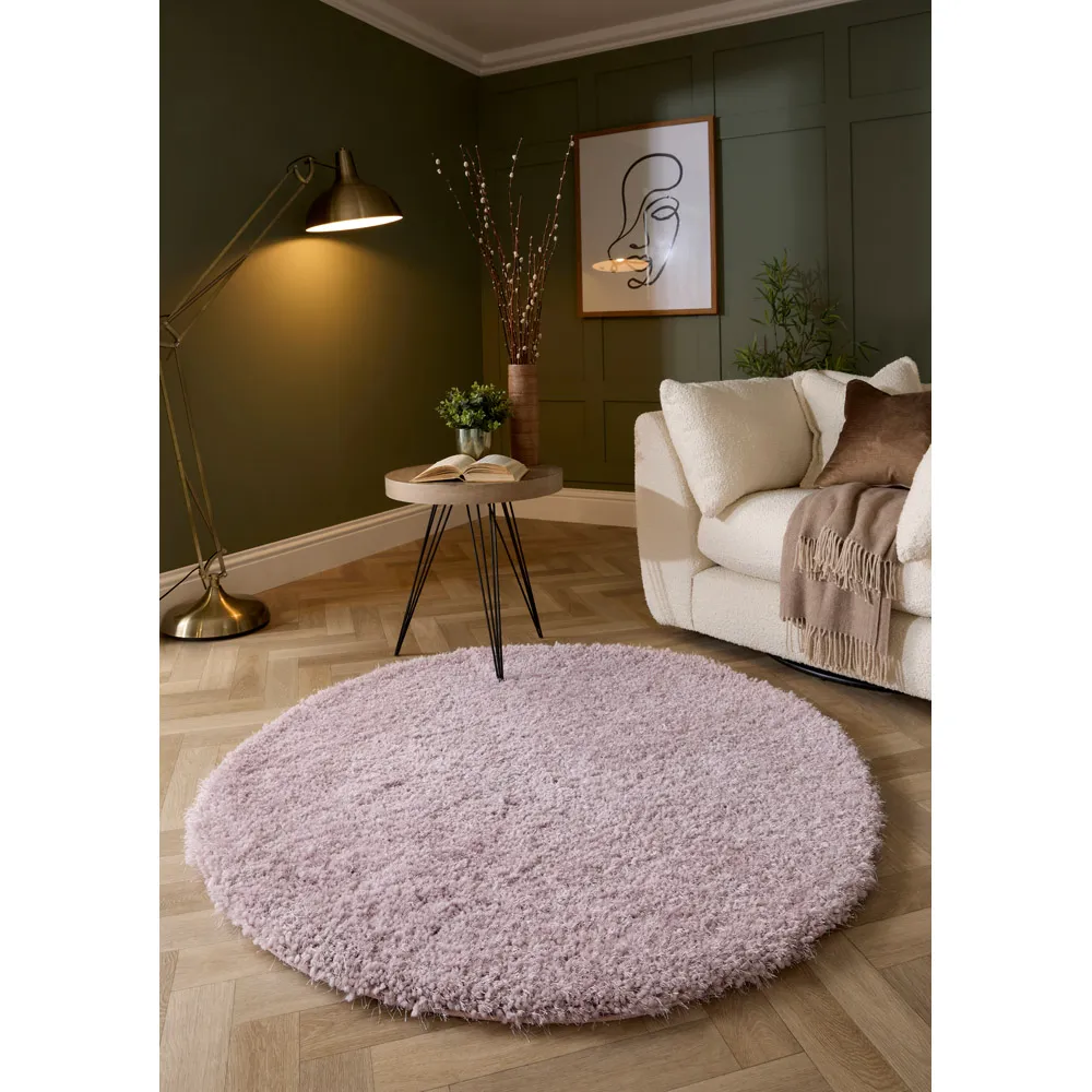 Chicago Round Rug 133cm - Lilac, Polyester