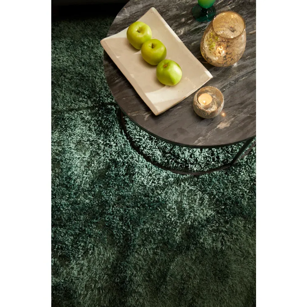 Chicago Round Rug - Forest Green, Polyester