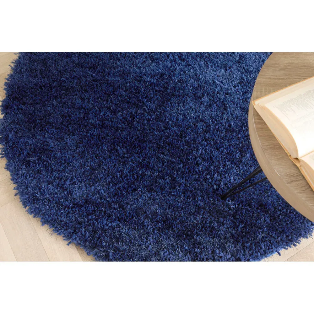 Chicago Round Rug - Indigo, Polyester