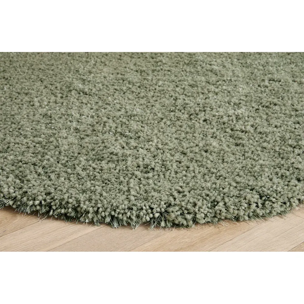Chicago Round Rug - Sage Green, Polyester