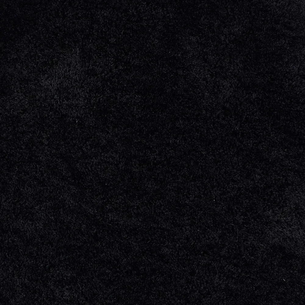 Chicago Round Shag Rug - Black, Polyester