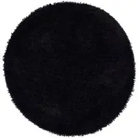 Chicago Round Shag Rug - Black, Polyester