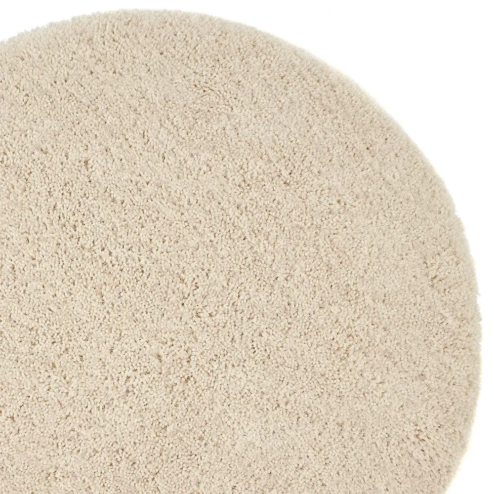 Chicago Round Shaggy Rug - Cream, Polyester