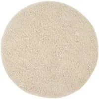 Chicago Round Shaggy Rug - Cream, Polyester