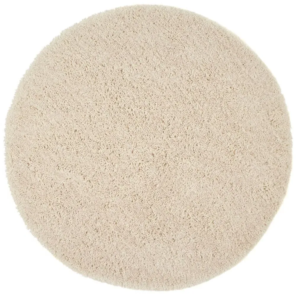 Chicago Round Shaggy Rug - Cream, Polyester