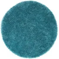 Chicago Round Shaggy Rug - Dark Teal, Polyester
