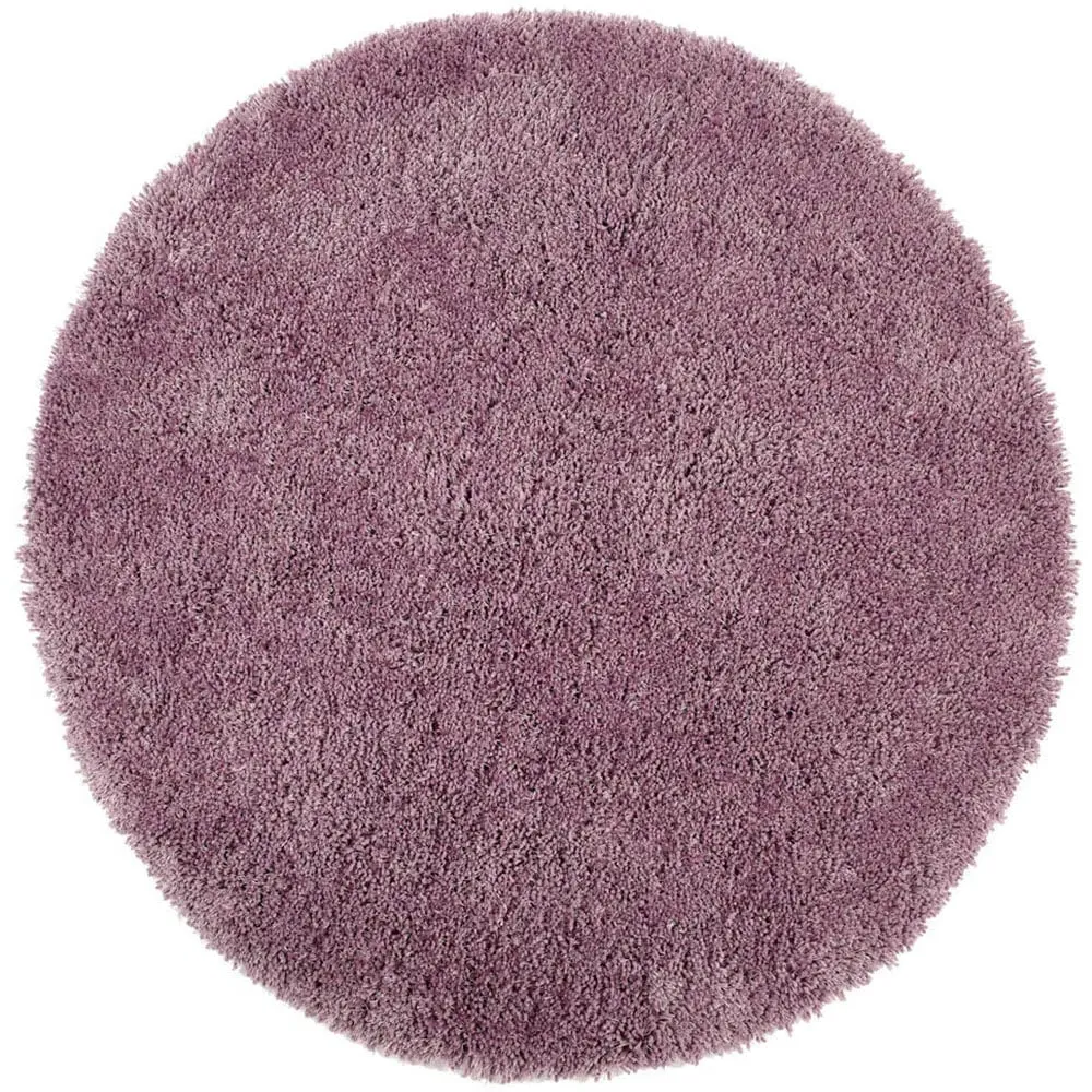 Chicago Round Shaggy Rug - Lavender, Polyester