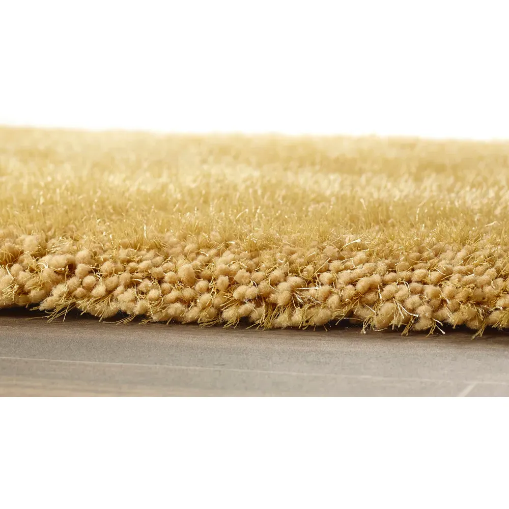 Chicago Round Shaggy Rug - Ochre, Polyester