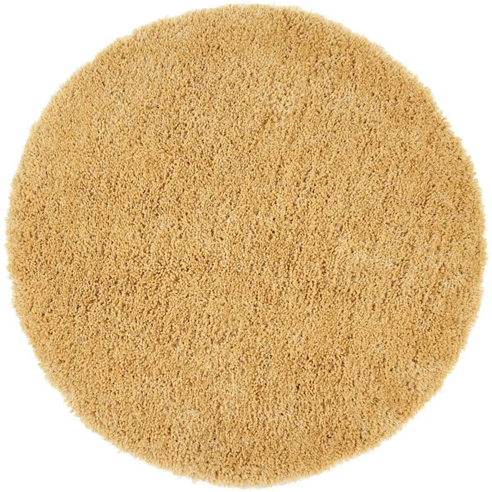 Chicago Round Shaggy Rug - Ochre, Polyester