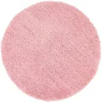 Chicago Round Shaggy Rug - Pink, Polyester