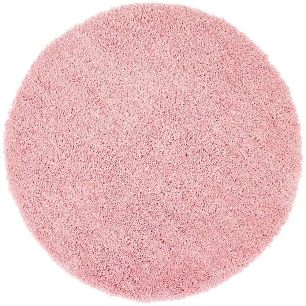 Chicago Round Shaggy Rug - Pink, Polyester