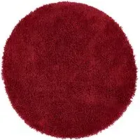 Chicago Round Shaggy Rug - Red, Polyester