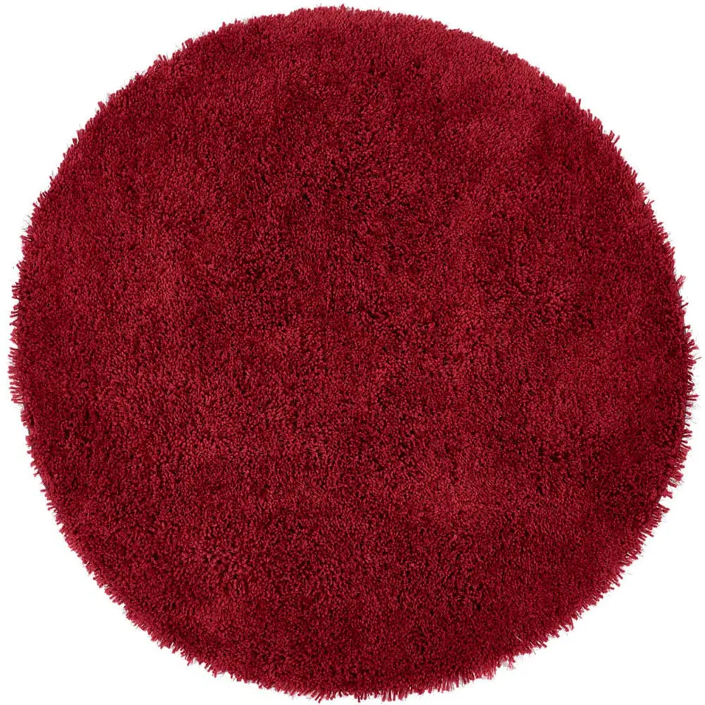 Chicago Round Shaggy Rug - Red, Polyester