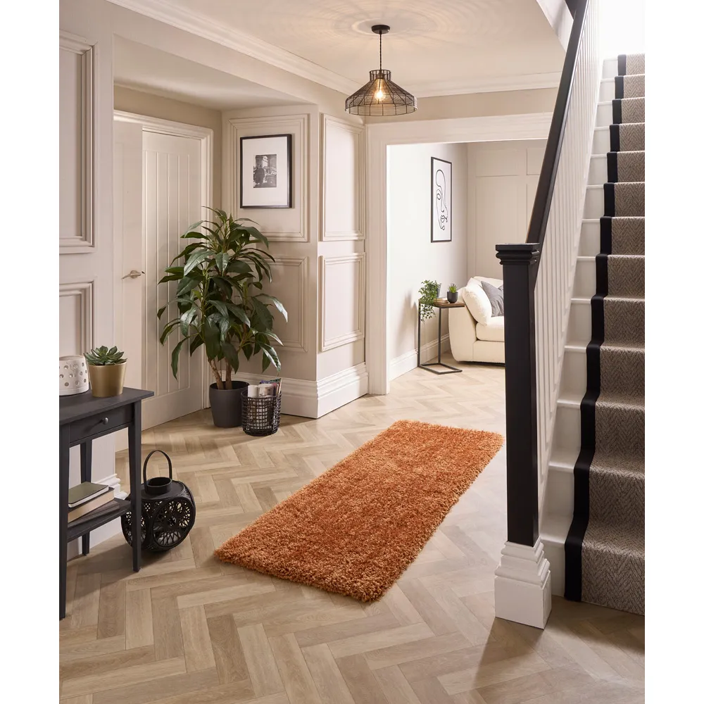 Chicago Rust Rug - Orange, Polyester