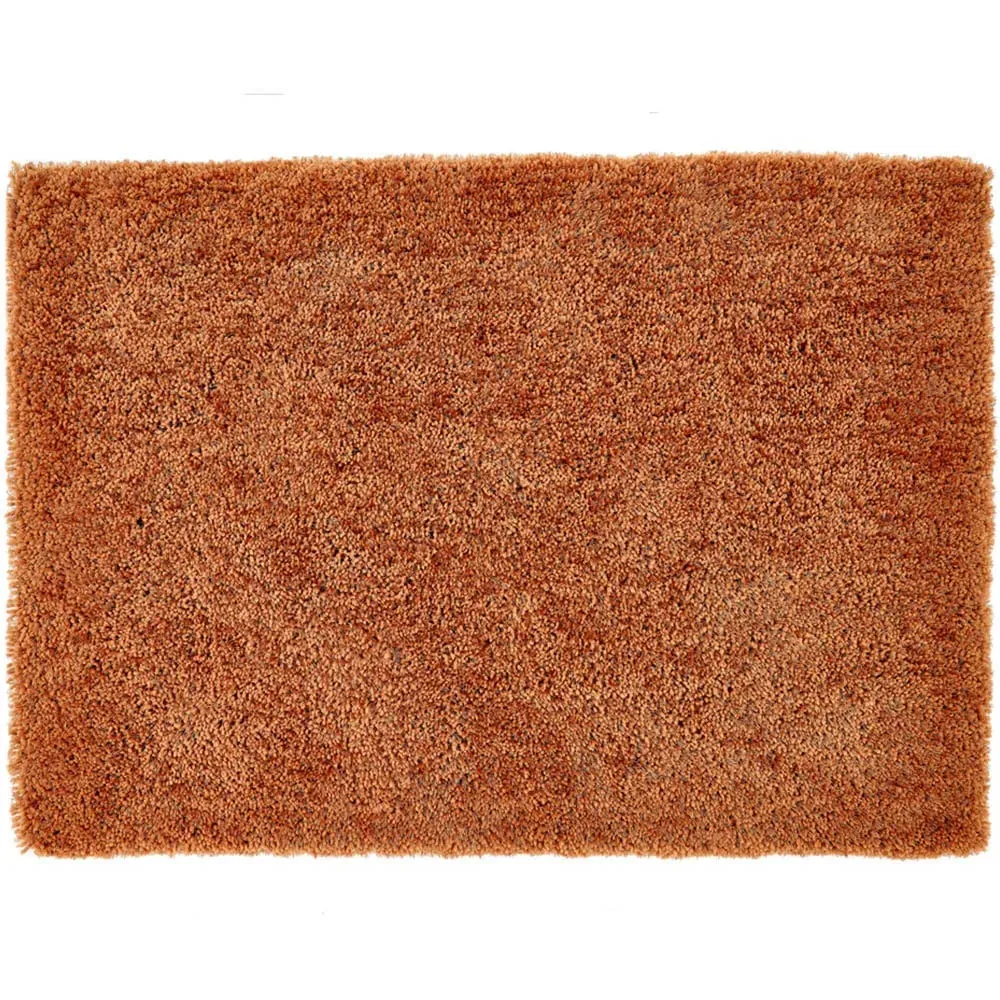 Chicago Rust Shaggy Rug - Orange, Polyester