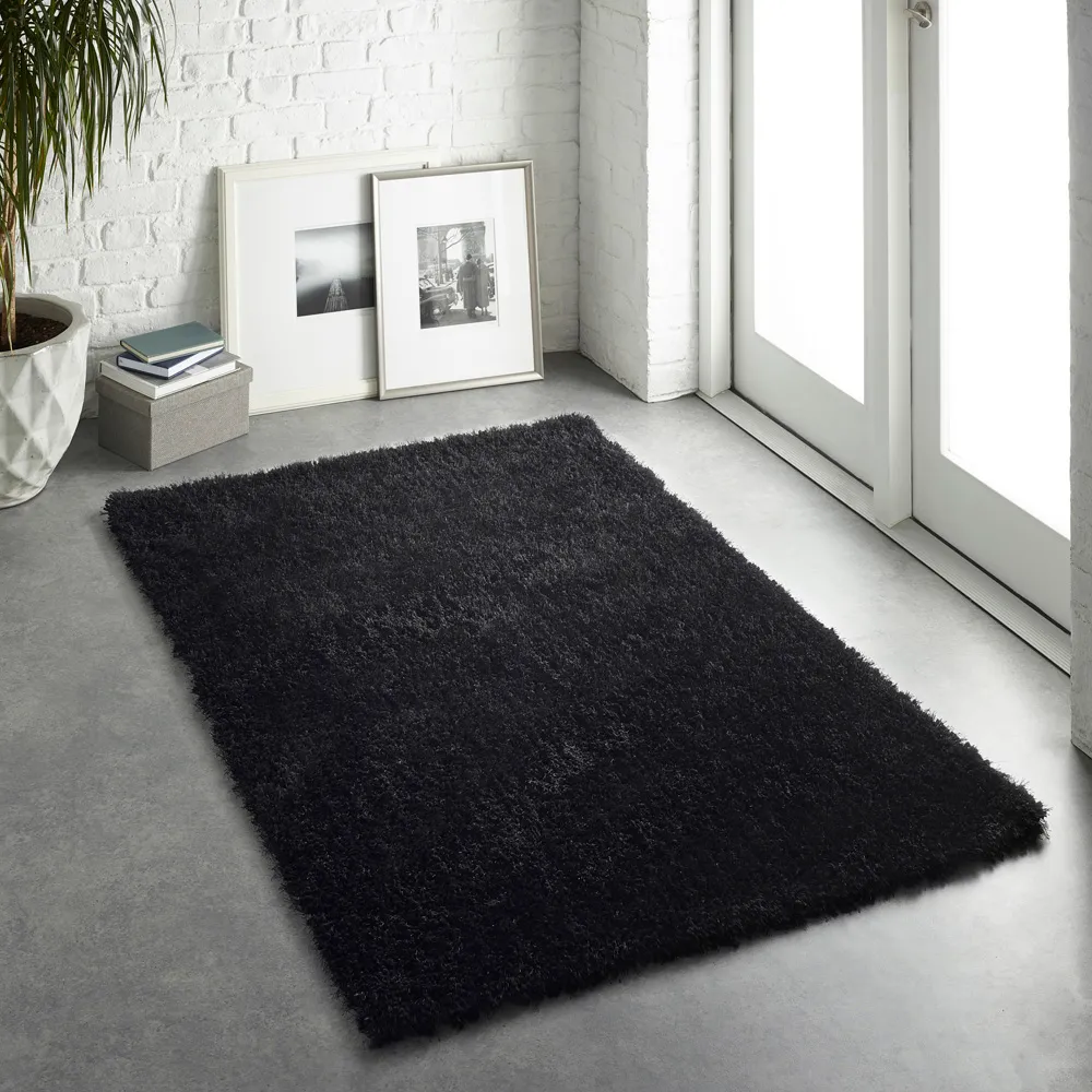 Chicago Shag Rug - Black, Polyester