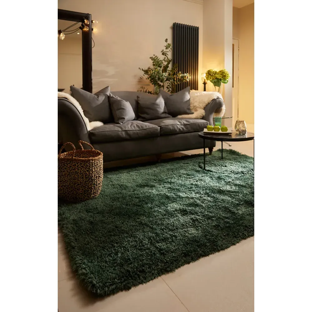 Chicago Shag Rug - Forest Green, Polyester