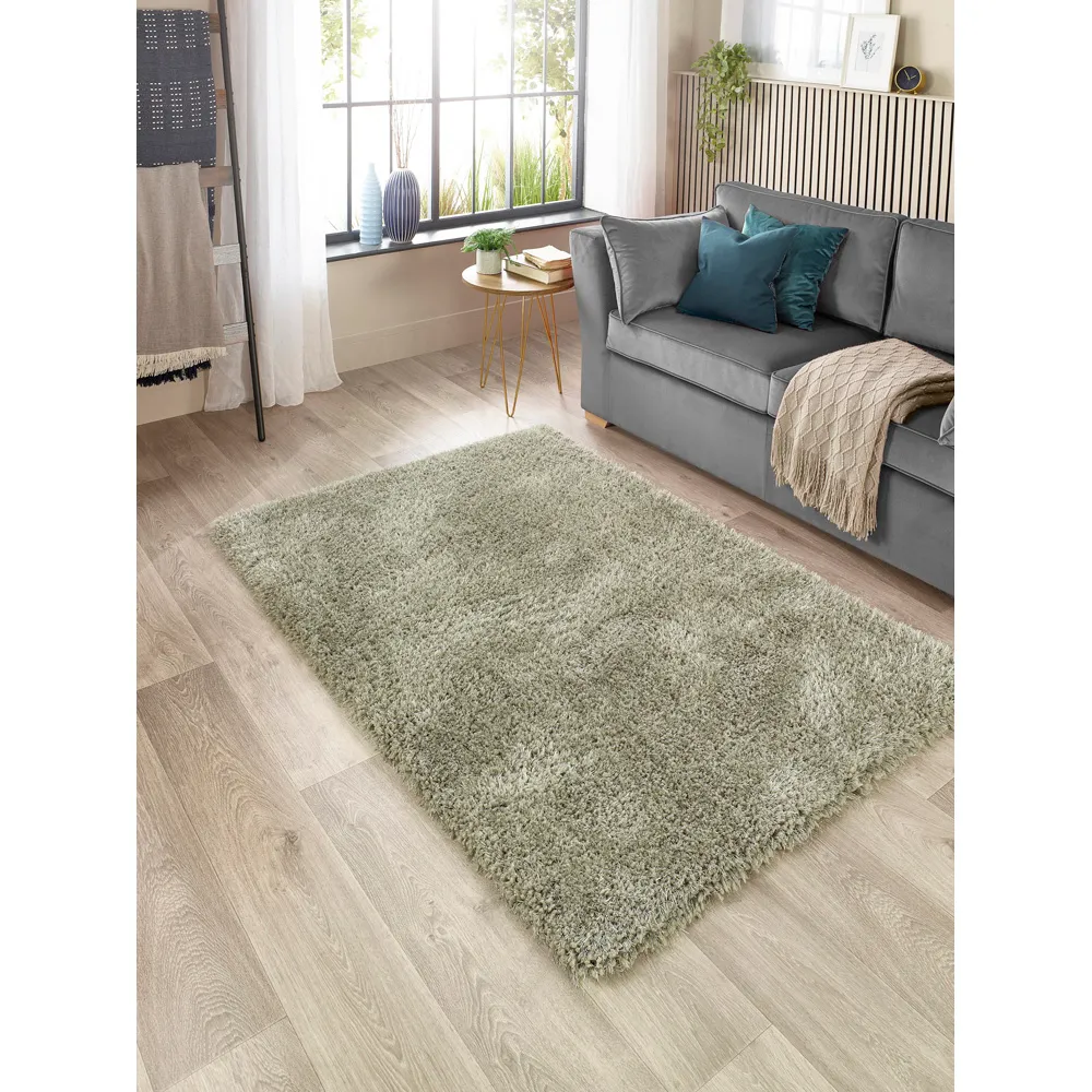 Chicago Shag Rug - Sage Green, Polyester