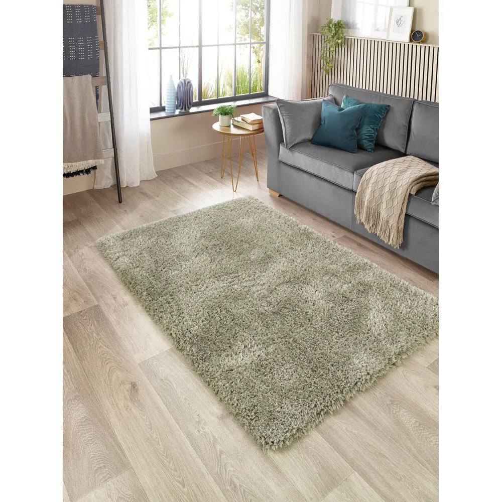 Chicago Shag Rug - Sage Green, Polyester