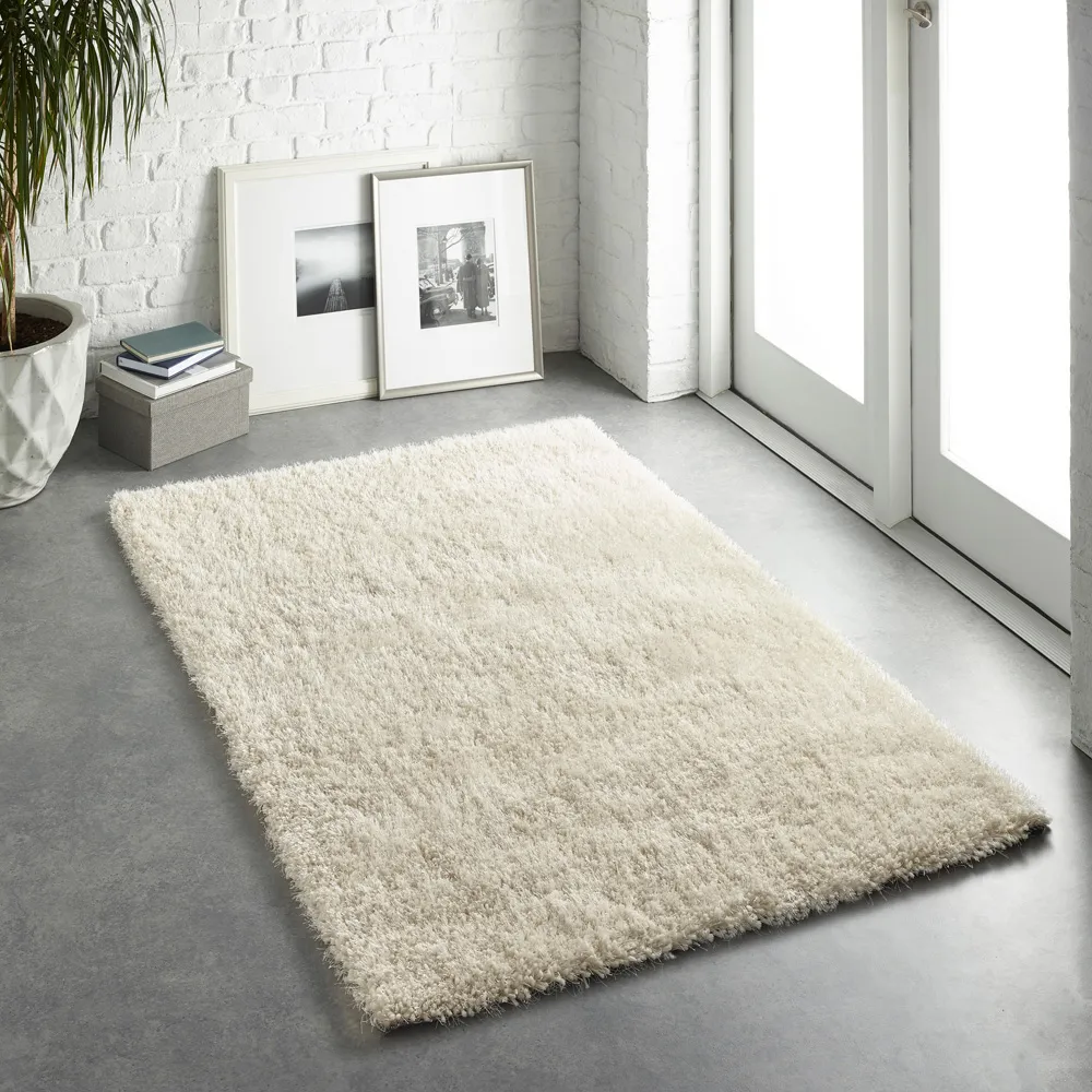 Chicago Shaggy Rug - Cream, Polyester