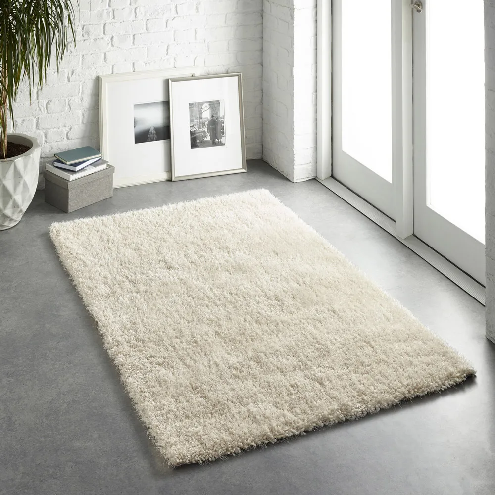 Chicago Shaggy Rug - Cream, Polyester