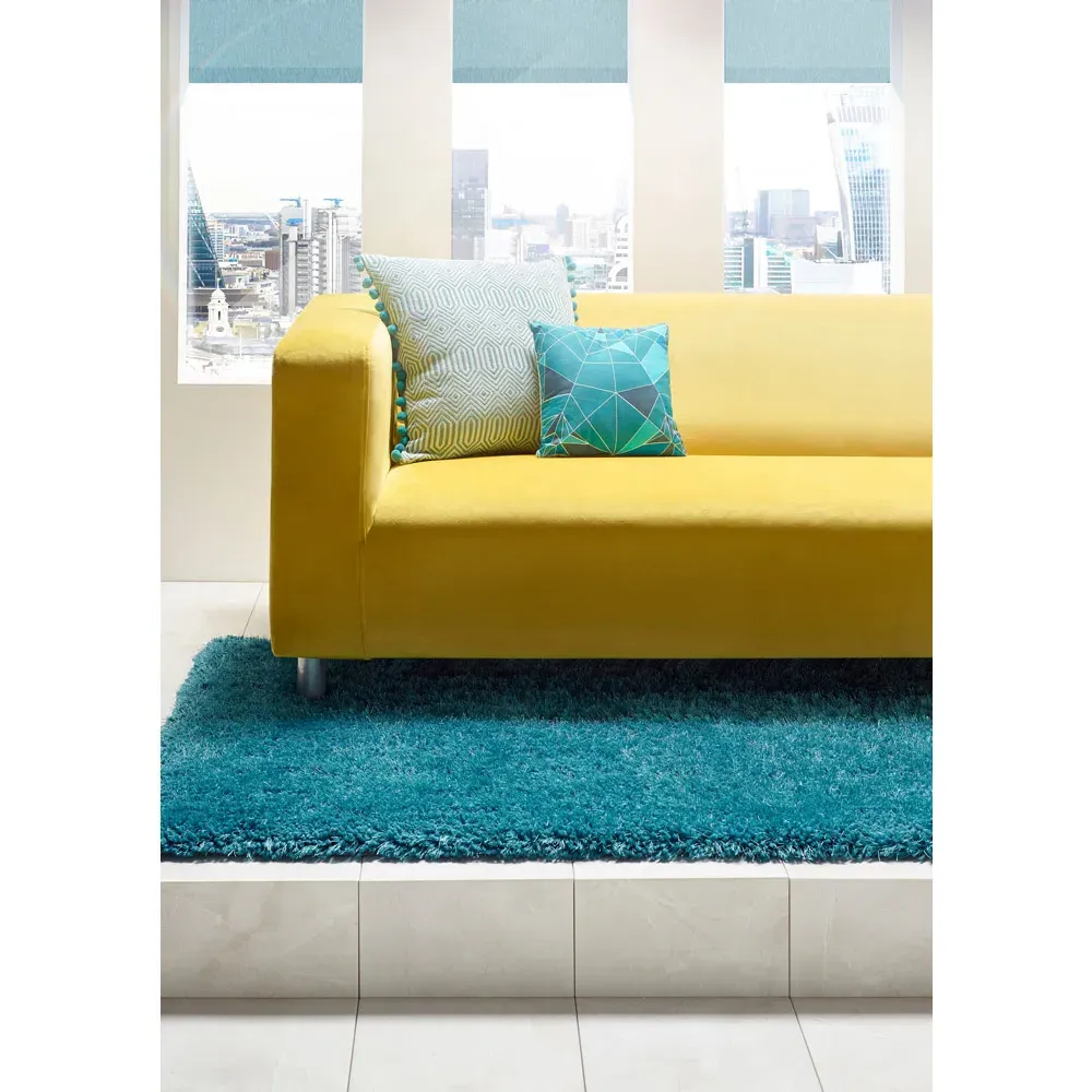 Chicago Shaggy Rug - Dark Teal, Polyester