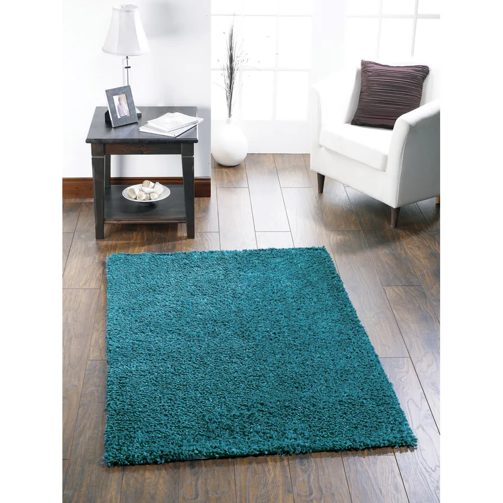 Chicago Shaggy Rug - Dark Teal, Polyester