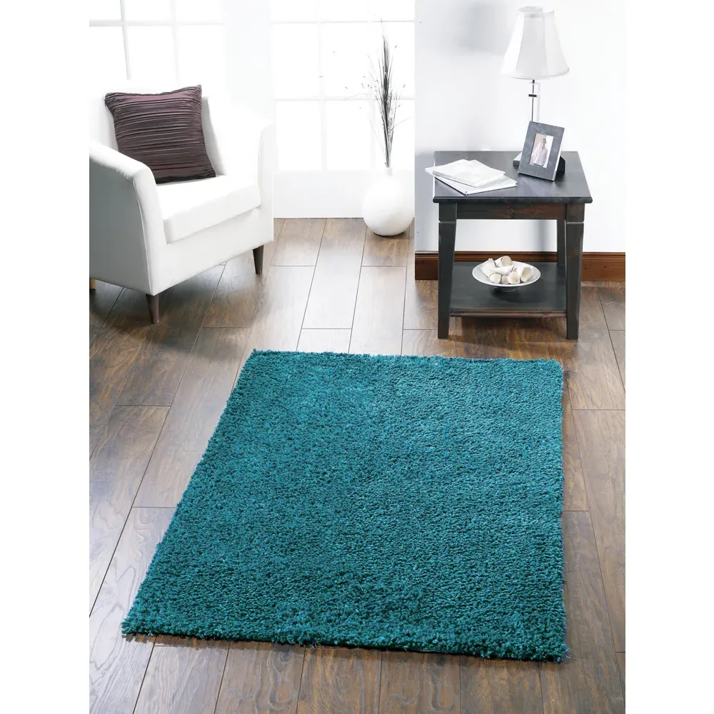 Chicago Shaggy Rug - Dark Teal, Polyester