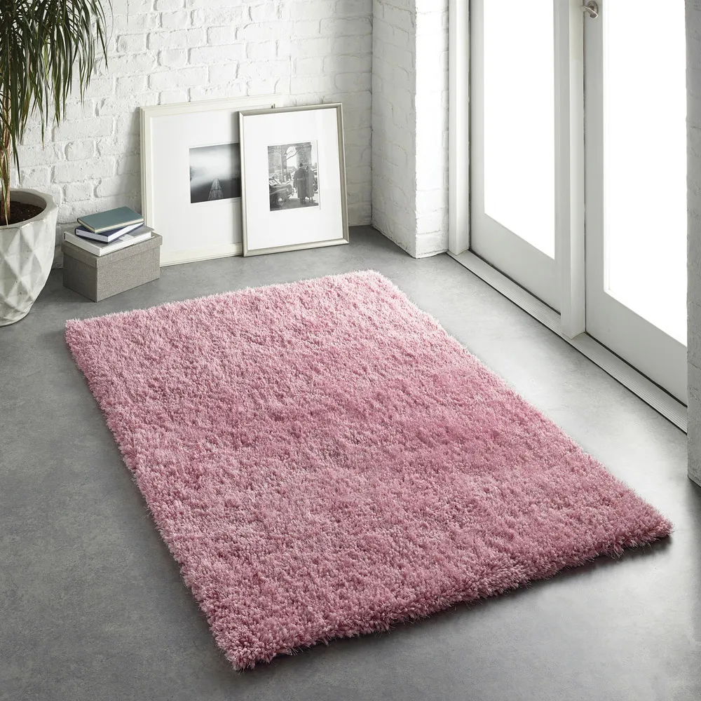 Chicago Shaggy Rug - Pink, Polyester
