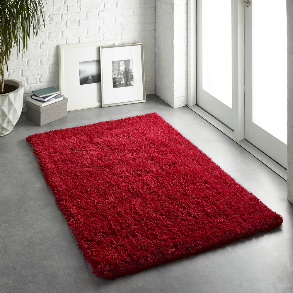 Chicago Shaggy Rug - Red, Polyester