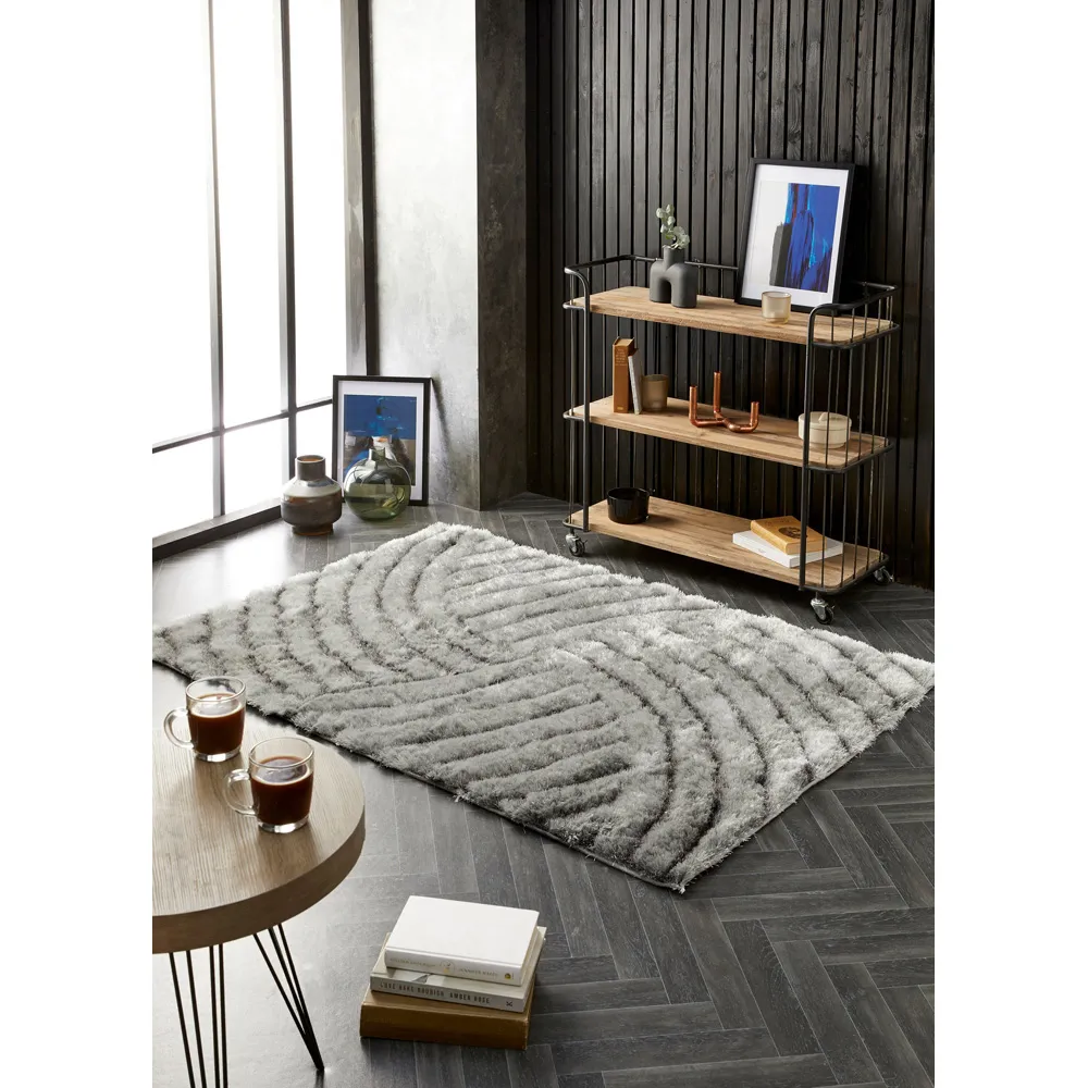 Dallas Shag Rug - Silver, Polyester