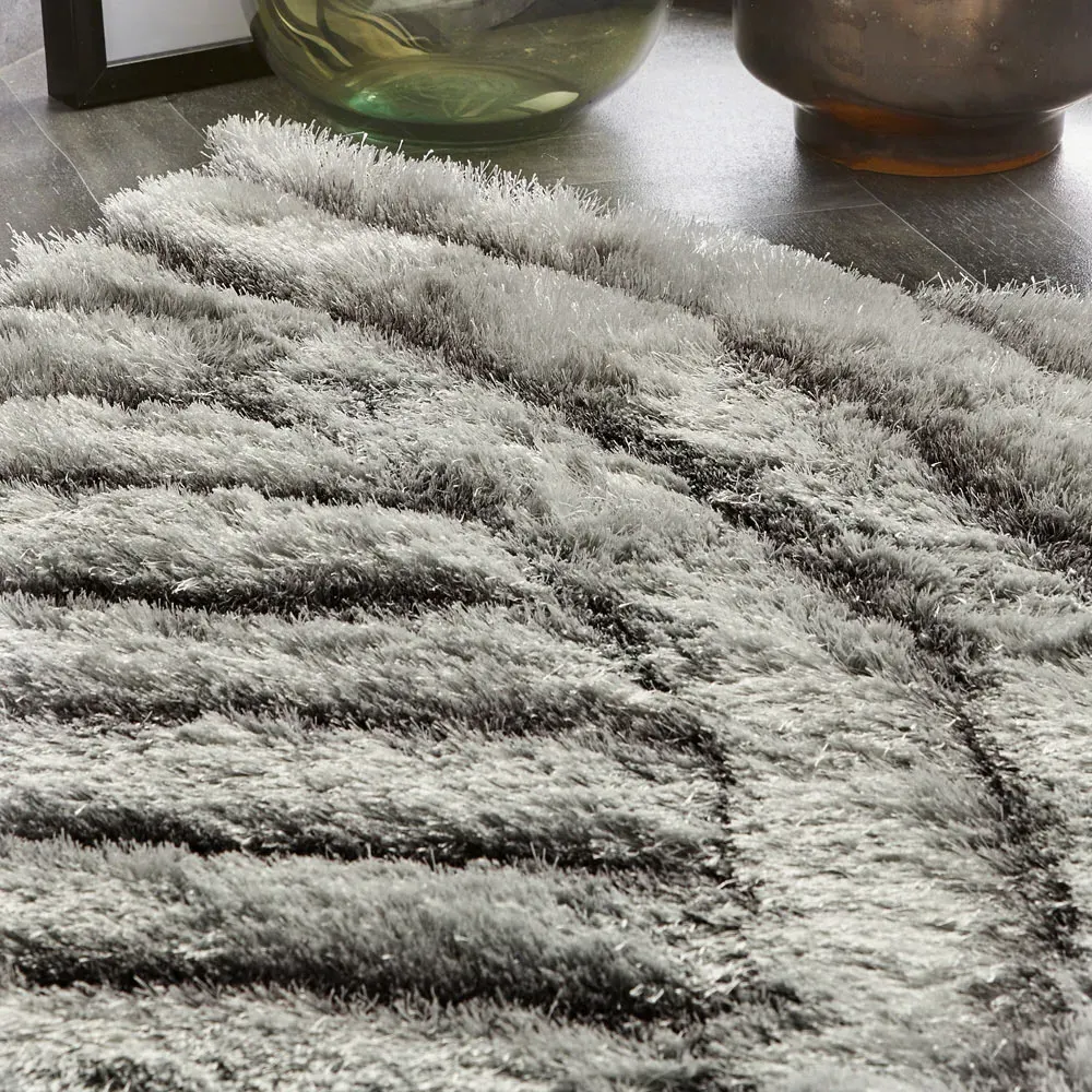 Dallas Shag Rug - Silver, Polyester