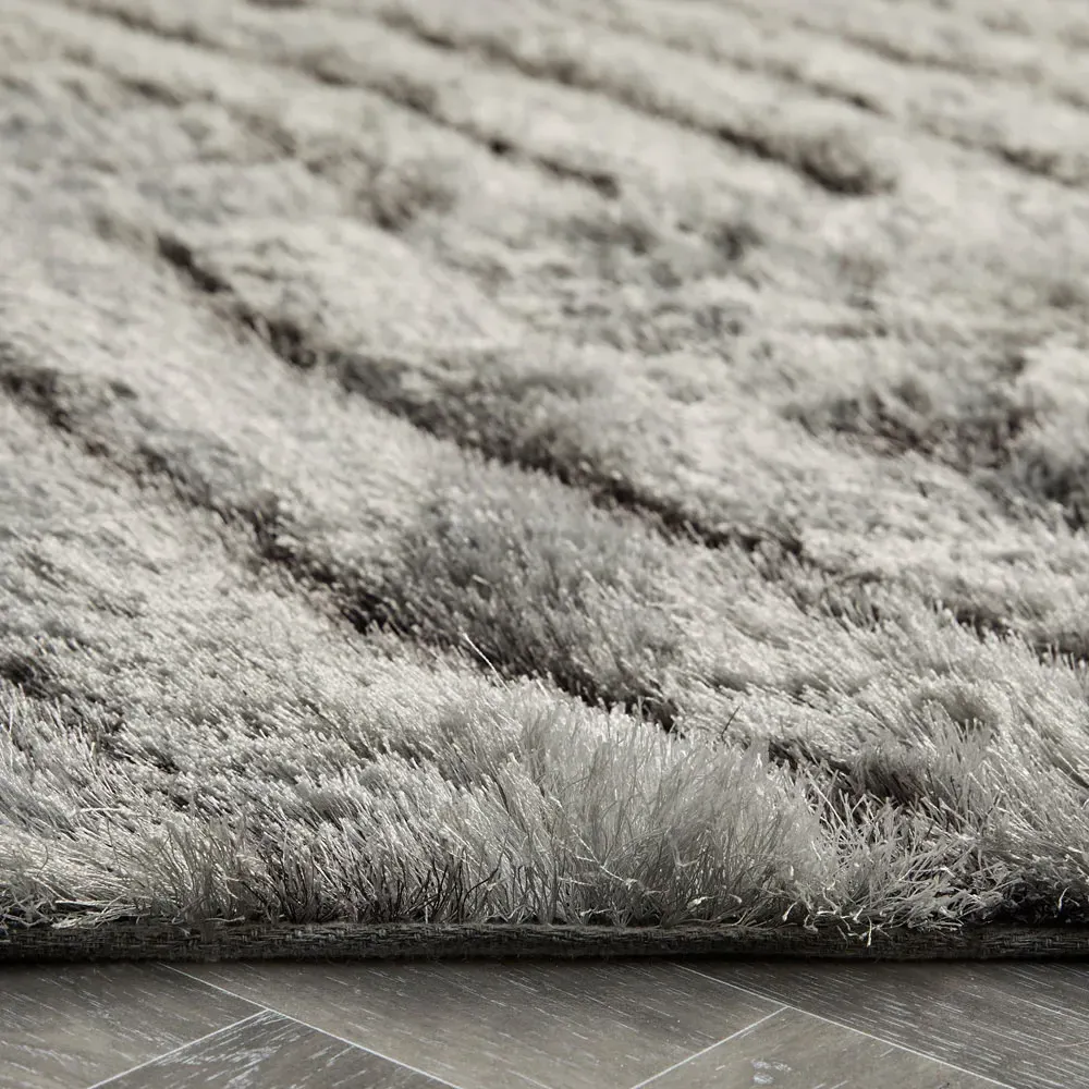 Dallas Shag Rug - Silver, Polyester