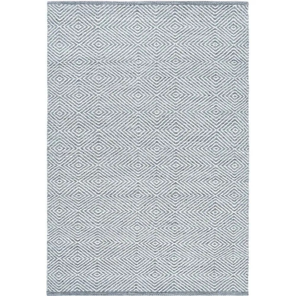 Estelle Diamond Pattern Rug - Sky Grey, Wool